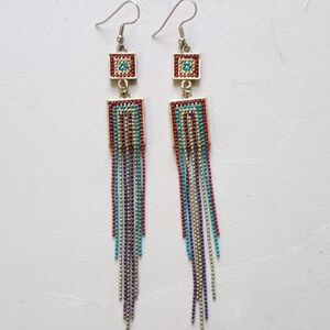 Multicolor Beaded Dangle Earrings